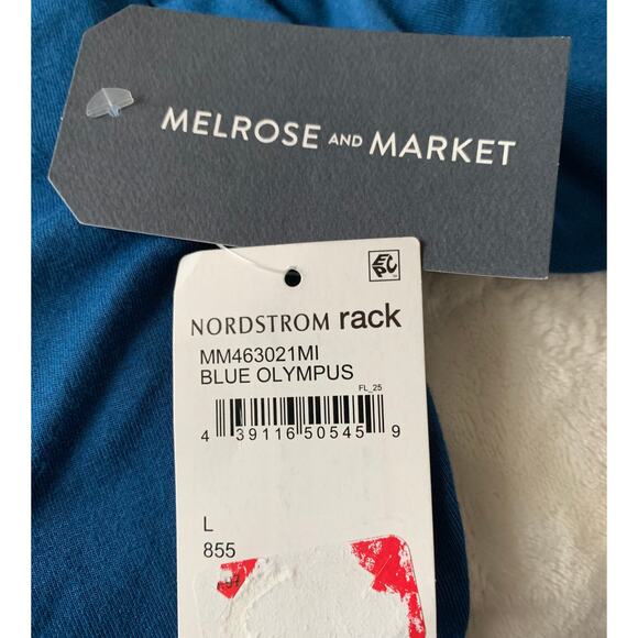 MELROSE & MARKET MIDI BODYCON DRESS, WOMENS, L, BLUE, DRAWSTRING RUCHING - Picture 7 of 10